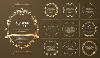 高級感のあるカードデザイン。アンティークな装飾デザイン。エレガントな縁の模様。