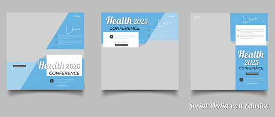 Social media health care medical flyers and medical health post design Premium