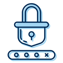 lock and password icon on transparent background