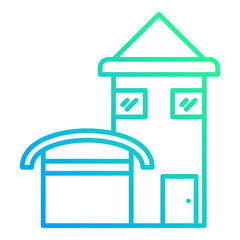 modern house icon on transparent background