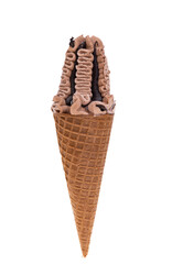 ice cream in waffle cone isolated