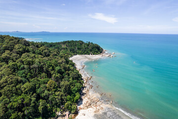 Fototapeta na wymiar Aerial view of beach located in Kuantan Pahang Malaysia