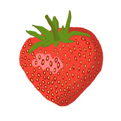 Ripe red strawberry. Berry vector illustration