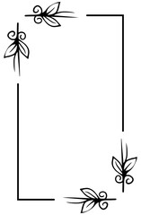 Obraz premium leaves rectangle frame