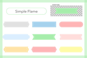 Cute and simple horizontal frame set (color fill)