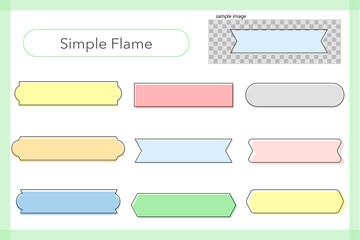 Fototapeta premium Cute and simple horizontal frame set (color fill)