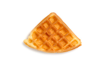 Triangular waffle slices white background.
