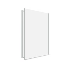 Blank Standing Book template on white Background. 3d Vertical Book Vector illustration. Suitable for your mockup design
