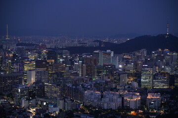 Obraz premium 인왕산, 인왕산 야경, 서울, seoul, Republic of korea