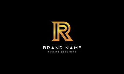 R Letter luxurious logo design vector - R Monogram initial design