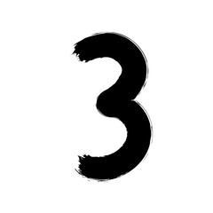 Naklejka premium digit number brush stroke