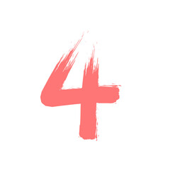 digit number brush stroke