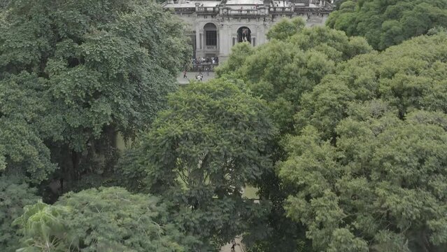 Aerial view of the castle at Parque Lage, in Tijuca National Forest. Rio de Janeiro, Brazil