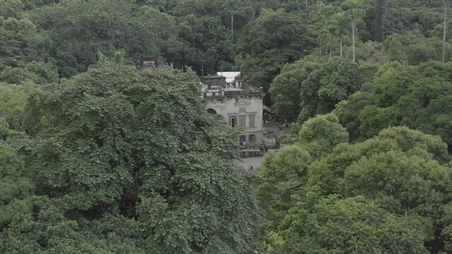 Aerial view of the castle at Parque Lage, in Tijuca National Forest. Rio de Janeiro, Brazil