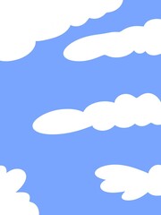 blue sky and white cloud cartoon