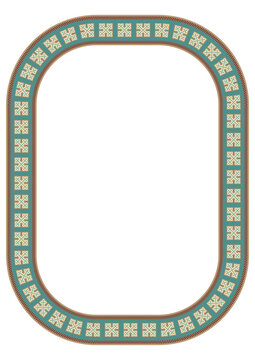 Ethnic frame. Rectangular border with native american pattern. Size A4.