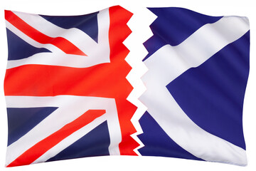  INDYREF - Scottish independence and the Independence Referendum. Isolated on white for cut out. 