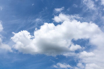 Fototapeta na wymiar White clouds on a blue background