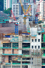 Fototapeta na wymiar Frontal view of a construction site.