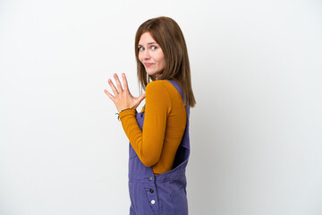 Young English woman isolated on white background scheming something