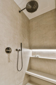 Shower On Wall In Bathroom