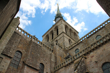 abbey church at mont-saint-michel in normandy (france) 