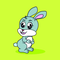 Fototapeta na wymiar Cute bunny cartoon vector. flat cartoon style. animal nature icon concept isolated