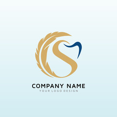 Light handed dentistry with passion logo design letter S