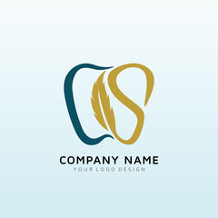 Obraz premium Light handed dentistry with passion logo design letter S