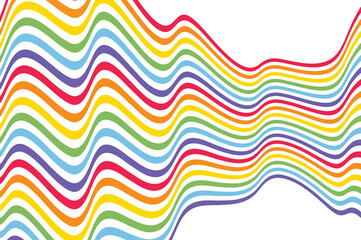 Colorful rainbow curve lines pattern. Abstract vector background