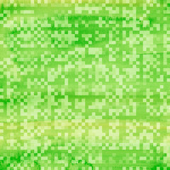 Green watercolor background with pixel texture