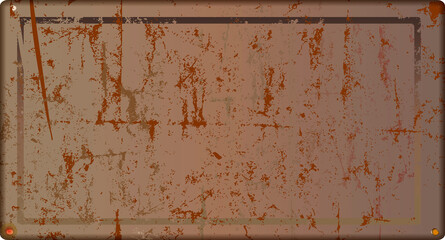 grunge empty old metal sign or picture frame, vector, free copy space © Thomas Bethge