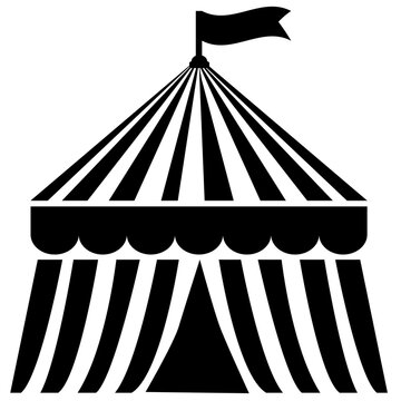 circus tent festival icon on white background. circus hut awning sign. modern circus tent symbol. flat style.