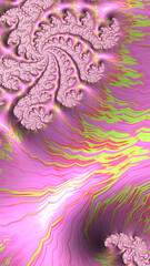 Artistic and imaginative digitally designed abstract 3D fractal background