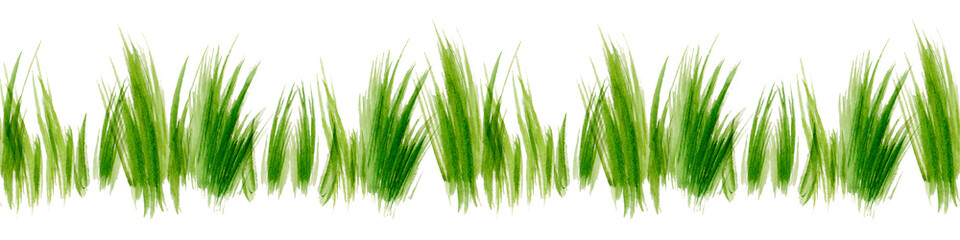 Wet watercolor green seamless pattern with color blurred stripes. Repeat straight stripes texture background. Hand drawing grass pattern.