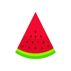 This is a slice of watermelon isolated on a white background