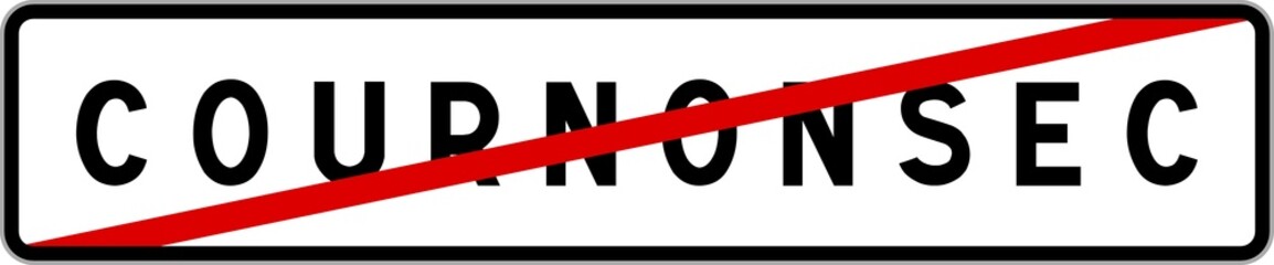 Panneau sortie ville agglomération Cournonsec / Town exit sign Cournonsec