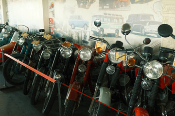 Naklejka na ściany i meble Row of old vintage motorcycles