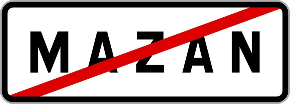Panneau sortie ville agglom&eacute;ration Mazan / Town exit sign Mazan