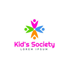 Kids team logo design template