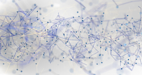 Obraz premium Global network. Blockchain. 3D illustration. Neural networks and artificial intelligence. Abstract