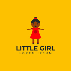 Little girl logo design template