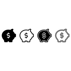 Piggy bank icon vector set. Bank illustration sign collection. Deposit symbol. Storage logo.