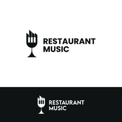 Restaurant music logo design template