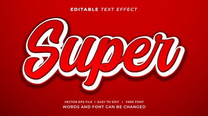 Super red bold editable text effect