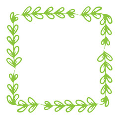 Naklejka premium square leaves frame