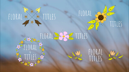 Romantic Rustic Floral Titles