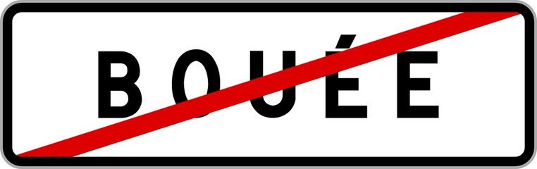 Panneau sortie ville agglomération Bouée / Town exit sign Bouée