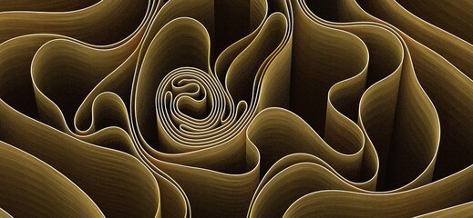 Abstract gold line on white background