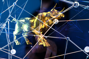 stock market 3d modern in hand